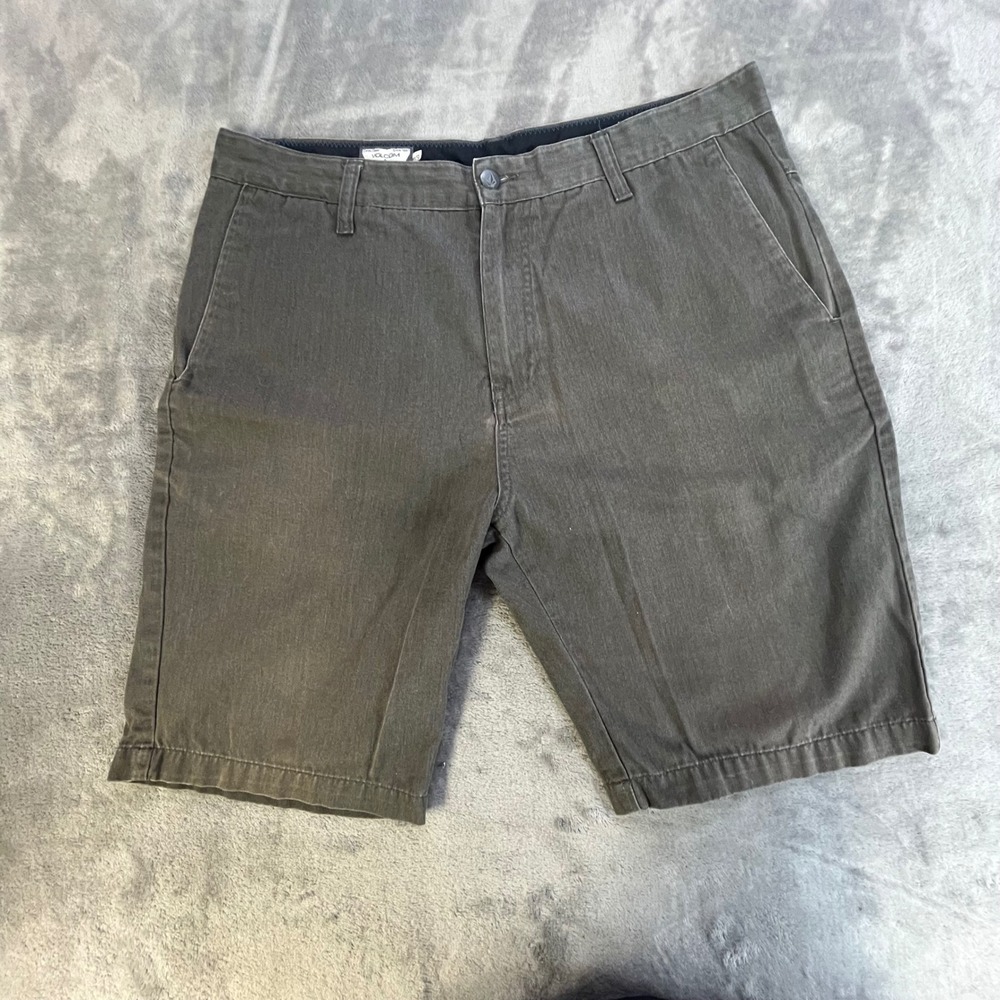 Volcom Vmonty Chino Shorts Mens Size 34‎ Gray Corpo Class Skateboard A0931450